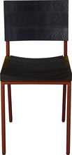 Load image into Gallery viewer, Copper metal chair with black stain ash wood made in UK - front view round frame