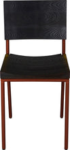 Load image into Gallery viewer, Copper metal chair with black stain ash wood made in UK - front view round frame