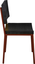 Load image into Gallery viewer, Copper metal chair with black stain ash wood made in UK - side view round frame