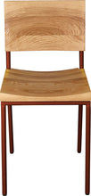 Load image into Gallery viewer, Copper metal chair with natural stain ash wood made in UK - front view round frame