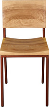 Load image into Gallery viewer, Copper metal chair with natural stain ash wood made in UK - front view round frame