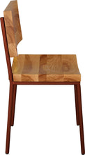 Load image into Gallery viewer, Copper metal chair with natural stain ash wood made in UK - side view round frame