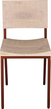Load image into Gallery viewer, Copper metal chair with whitewash stain ash wood made in UK - front view round frame
