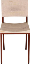 Load image into Gallery viewer, Copper metal chair with whitewash stain ash wood made in UK - front view round frame