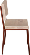 Load image into Gallery viewer, Copper metal chair with whitewash stain ash wood made in UK - side view round frame