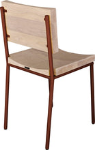 Load image into Gallery viewer, Copper metal chair with whitewash stain ash wood made in UK - back side view round frame
