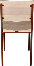 Load image into Gallery viewer, Copper metal chair with whitewash stain ash wood made in UK - back view round frame