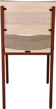 Load image into Gallery viewer, Copper metal chair with whitewash stain ash wood made in UK - back view round frame