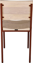 Load image into Gallery viewer, Copper metal chair with whitewash stain ash wood made in UK - back view round frame