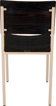 Load image into Gallery viewer, Off White metal chair with black stain ash wood made in UK - back view round frame