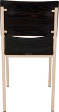 Load image into Gallery viewer, Off White metal chair with black stain ash wood made in UK - back view round frame