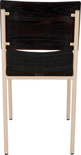 Load image into Gallery viewer, Off White metal chair with black stain ash wood made in UK - back view round frame