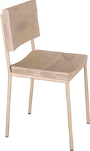 Load image into Gallery viewer, Off White metal chair with whitewash stain ash wood made in UK - angle view round frame