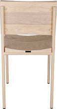 Load image into Gallery viewer, Off White metal chair with whitewash stain ash wood made in UK - back view round frame