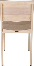 Load image into Gallery viewer, Off White metal chair with whitewash stain ash wood made in UK - back view round frame