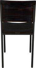 Load image into Gallery viewer, Gloss black metal chair with black stain ash wood made in UK - back view round frame