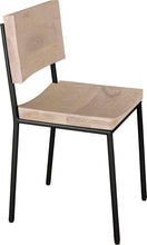 Load image into Gallery viewer, Gloss black metal chair with whitewash stain ash wood made in UK - angle view round frame