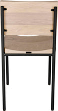 Load image into Gallery viewer, Gloss black metal chair with whitewash stain ash wood made in UK - back view round frame