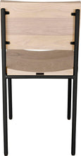 Load image into Gallery viewer, Gloss black metal chair with whitewash stain ash wood made in UK - back view round frame