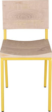 Load image into Gallery viewer, Yellow metal chair with whitewash stain ash wood made in UK - front view round frame