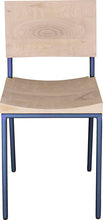 Load image into Gallery viewer, Blue chair metal with whitewash stain ash wood made in UK - front view round frame