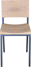 Load image into Gallery viewer, Blue chair metal with whitewash stain ash wood made in UK - front view round frame