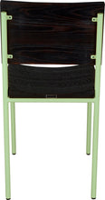 Load image into Gallery viewer, Mint green with black stain ash wood made in UK - back view round frame
