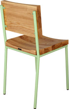 Load image into Gallery viewer, Mint green with natural stain ash wood made in UK - back side view round frame