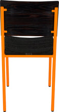 Load image into Gallery viewer, Orange with black stain ash wood made in UK - back view round frame