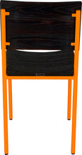 Load image into Gallery viewer, Orange with black stain ash wood made in UK - back view round frame