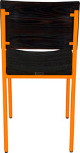 Load image into Gallery viewer, Orange with black stain ash wood made in UK - back view round frame