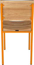 Load image into Gallery viewer, Orange with natural stain ash wood made in UK - back view round frame