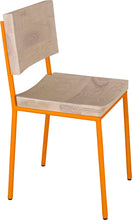 Load image into Gallery viewer, Orange with whitewash stain ash wood made in UK - angle view round frame