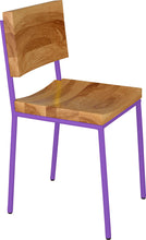 Load image into Gallery viewer, Purple with natural stain ash wood made in UK - angle view round frame