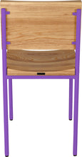 Load image into Gallery viewer, Purple with natural stain ash wood made in UK - back view round frame