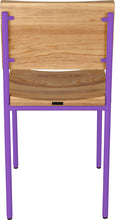 Load image into Gallery viewer, Purple with natural stain ash wood made in UK - back view round frame