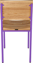 Load image into Gallery viewer, Purple with natural stain ash wood made in UK - back view round frame