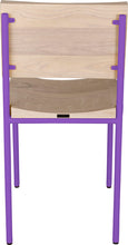 Load image into Gallery viewer, Purple with whitewash stain ash wood made in UK - back view round frame