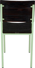 Load image into Gallery viewer, Mint green with black stain ash wood made in UK - back view round frame