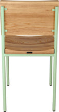 Load image into Gallery viewer, Mint green with natural stain ash wood made in UK - back view round frame