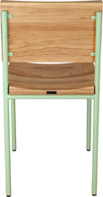 Load image into Gallery viewer, Mint green with natural stain ash wood made in UK - back view round frame