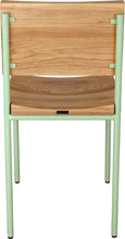 Load image into Gallery viewer, Mint green with natural stain ash wood made in UK - back view round frame
