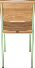 Load image into Gallery viewer, Mint green with natural stain ash wood made in UK - back view round frame