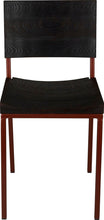 Load image into Gallery viewer, Copper metal chair with black stain ash wood made in UK - front view square frame