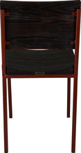 Load image into Gallery viewer, Copper metal chair with black stain ash wood made in UK - back view square frame
