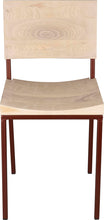 Load image into Gallery viewer, Copper metal chair with whitewash stain ash wood made in UK - front view square frame