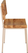 Load image into Gallery viewer, Off white metal chair with natural stain ash wood made in UK - side view square frame