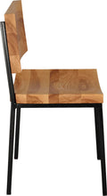 Load image into Gallery viewer, Gloss black metal chair with natural stain ash wood made in UK - side view square frame