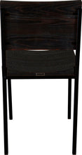 Load image into Gallery viewer, Black metal chair with black stain ash wood made in UK - back view square frame