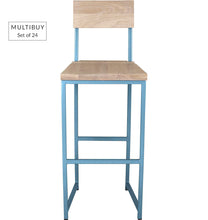 Load image into Gallery viewer, MULTIBUY – Set of 24 Bar Stools with Back – Square Frame